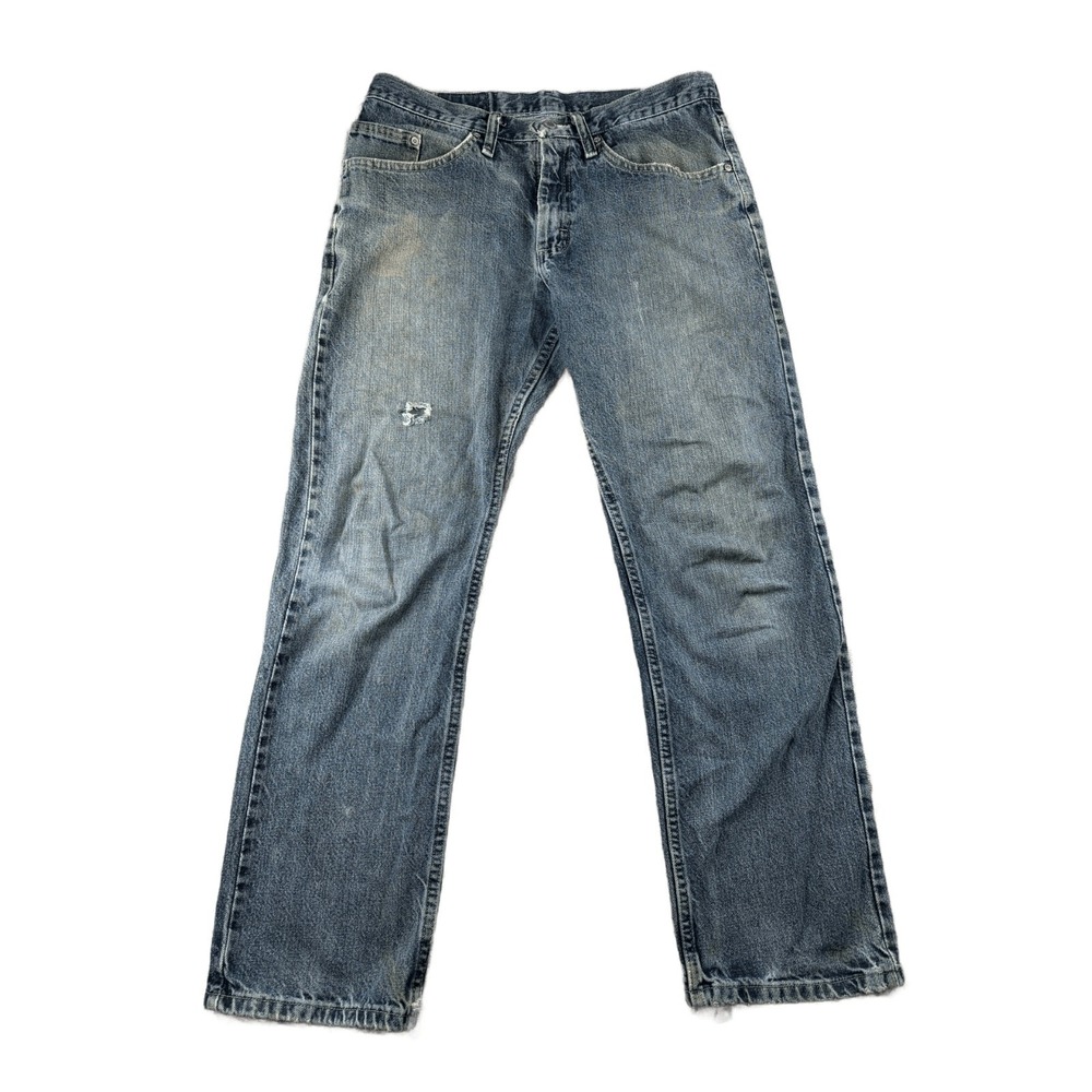 Wrangler Jeans Men 32x30 Blue‎ Regular Fit Cotton Distressed Workwear Western